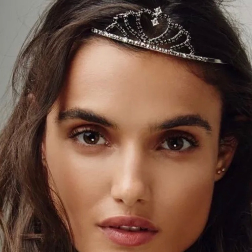 Free People Pretty in Punk Tiara Black O/S Metal - Picture 2 of 4